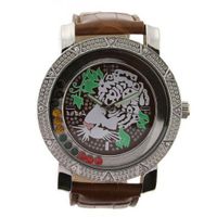 Rebel Tattoo Style Large with Brown Leather Band