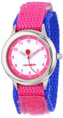 Red Balloon Kids' W000194 Pink Velcro Stainless Steel Time Teacher