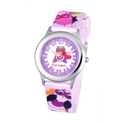 Red Balloon Kids' W000332 Red Balloon Love Owl Stainless Steel Time Teacher Printed Strap