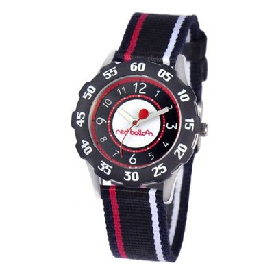 Red Balloon Kids' W000349 Sporty Boy Tween Stainless Steel Black Bezel Sport Stripped Strap