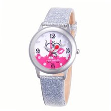 Red Balloon Kids' W000357 Paris L 'Amour Tween Glitz Stainless Steel Silver Glitter Leather Strap