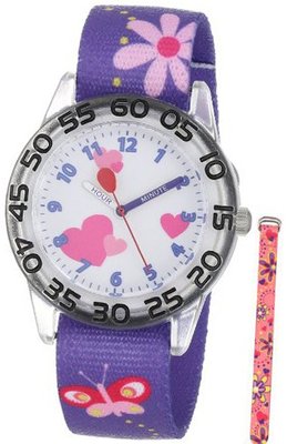 Red Balloon Kids' W001234 Interchangeable Strap Red Balloon Plastic Printed Stretch Nylon Set