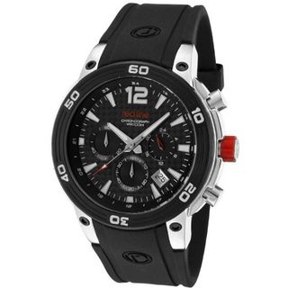 red line 50033-01 Mission Chronograph Black Dial Black Silicone