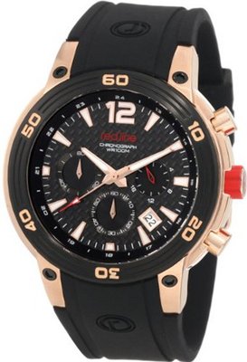 red line 50033-RG-01 Mission Chronograph Black Dial Black Silicone