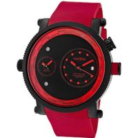 red line 50037-BB-01-RD Specialist World Time Black Dial Red Silicone