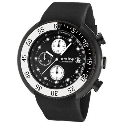 red line 50038-BB-01-WBBZ Driver Chronograph Black Dial Black Silicone