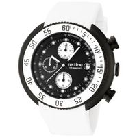 red line 50038-BB-01-WHT Driver Chronograph Black Dial White Silicone