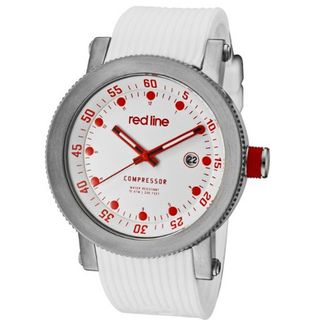 red line RL-18000-02RD-WHT-ST Compressor White Dial Silicone