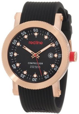 red line RL-18000-RG-01 Compressor Black Dial Black Silicone