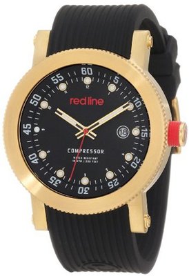 red line RL-18000-YG-01 Compressor Black Dial Black Silicone