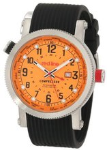 red line RL-18003-06BK Compressor World Time Orange Dial Black Silicone
