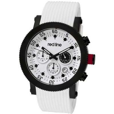 red line RL-18101VD-02-BB-WHT-ST Compressor Chronograph White Dial White Silicone
