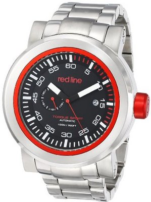 red line RL-50046-11RD Torque Sport Black Dial Stainless Steel Automatic