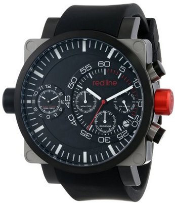 red line RL-50048-SS-BB-01-BK Dual Timer Chronograph Black Dial Black Silicone