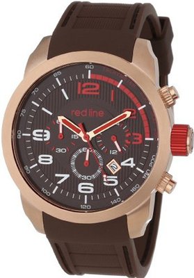 red line RL-60005 Overdrive Chronograph Brown Textured Dial Brown Silicone
