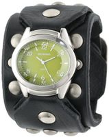 Red Monkey Designs RM788G-JA1 Sin City Black Leather Green Dial
