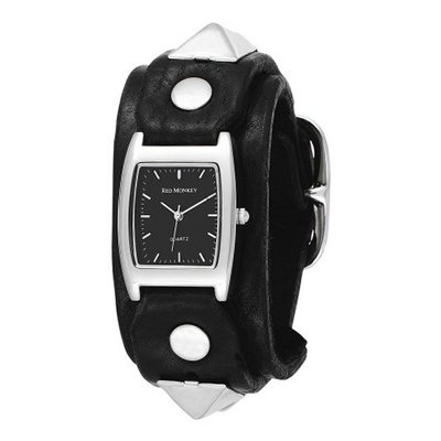 Red Monkey Designs Unisex RM159-RBLA1 Rebel 1 Black Leather Black Dial