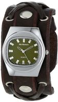 Red Monkey Designs Unisex RM666-XA3 X-Strap 3 Brown Leather Olive Dial