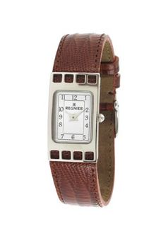 R?gnier Cadrage Ladies Analog 2070242 with Brown Leather Strap