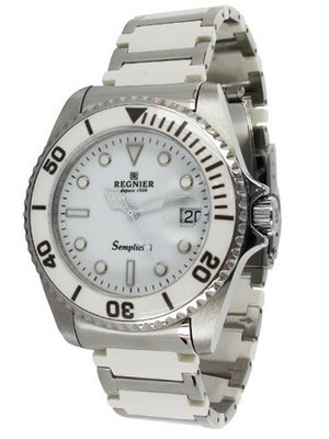 R?gnier Semplicita R1312 Stainless Steel And White Ceramic Strap 2030112
