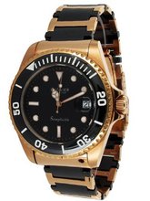 R?gnier Semplicita R1315 Golden Stainless Steel And Black Ceramic Strap Dateur 2030142