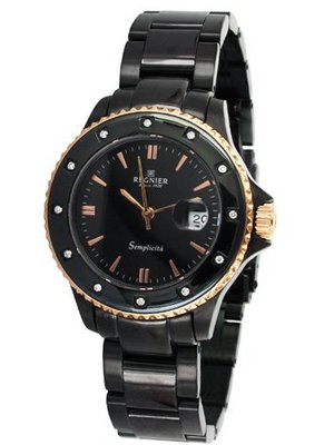 R?gnier Semplicita R1321 Ladies Black Stainless Steel Strap 2080222