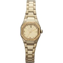 Relic Ainsley Micro Gold Tone Topaz Crystal Bezel Stainless Steel ZR34196