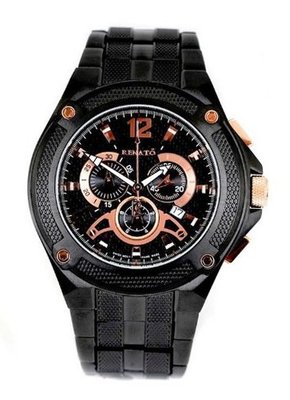 uRenato Watches Renato Cougar RXBR-A Swiss Chronograph Black Dial 1000ft Diver 