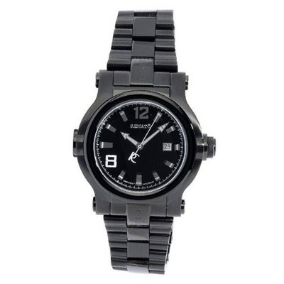 uRenato Watches Renato T-Rex IXB-A Swiss Black Dial Black Steel Diver 990ft. 
