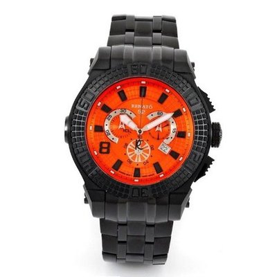 Renato Big Buzo BB52-O Swiss Chronograph Orange Dial 1650ft Diver Black Stainless Steel