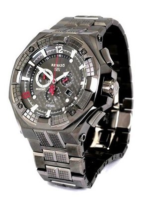 Renato Big Mostro 55MOG-GU Swiss Chronograph Gunmetal Dial Divers Bracelet