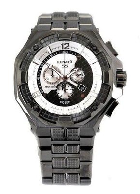 Renato Big Mostro 55MOG-W Swiss Chronograph White Dial Divers Bracelet