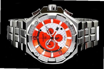 Renato Big Mostro 55MOS-O Swiss Chronograph Orange Dial Stainless Steel