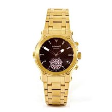 Renato Calibre Robusta LCG-A Swiss Black Dial Poppy Topaz Goldtone