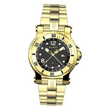 Renato - T-REX DIVER GMT Black Dial Gold Tone Collection