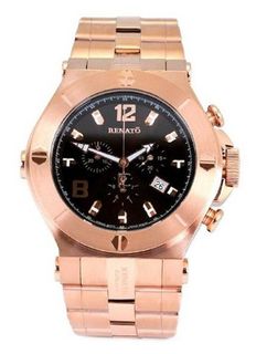 Renato Wilde Beast 50WR-BS Swiss Chronograph Large 50mm Brown Dial Rosetone Stainless Steel