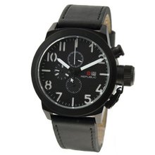 Republic Black Leather Analog Chronograph Quartz RP1069