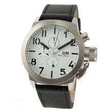 Republic Black Leather Analog Chronograph Quartz RP1072