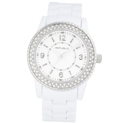 Republic White Resin Strap Glitz RP1088