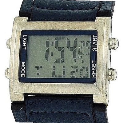 Retro Boys / Digital Chronograph Blue Pu Wide Strap Sports RETRO-9B