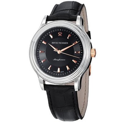 Revue Thommen 12200.2557 Classic Black Leather Strap