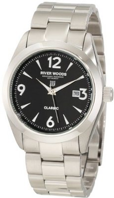 River Woods RW 3 M BD SS Black Dial Luminous