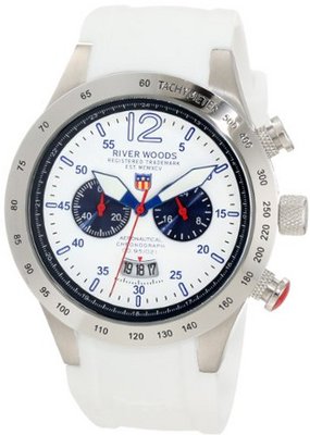 River Woods RWC 1 M WD SCW Chronograph White Rubber Strap