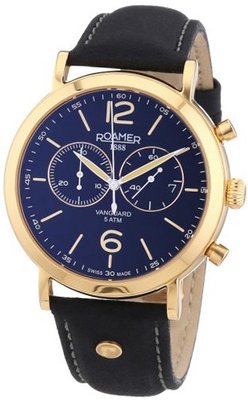 Roamer 935951-49-54-09 Vanguard Chrono Black Leather Strap