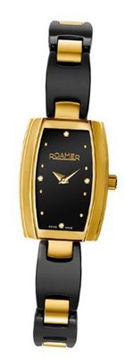 Roamer Ceraline Bijoux Set Quartz with Black Dial Analogue Display and Black Stainless Steel Bracelet 673847 48 59 60