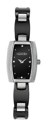 Roamer Ceraline Bijoux Set Quartz with Black Dial Analogue Display and Black Stainless Steel Bracelet 673847 41 59 60