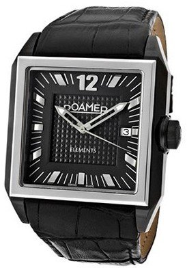 Roamer Elements Luxurious Black Dial Black Ip Case Black Genuine Leather