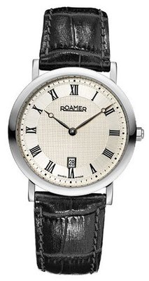 Roamer Limelight Quartz with Silver Dial Analogue Display and Black Leather Strap 934856 41 11 09