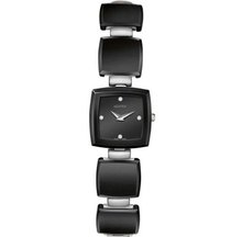 Roamer of Switzerland 672953 91 59 60 Ceramic Square Black Dial Ceramic Diamonds