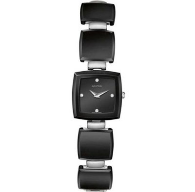 Roamer of Switzerland 672953 91 59 60 Ceramic Square Black Dial Ceramic Diamonds